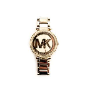MICHAEL MICHAEL KORS gold glitz parker logo watch